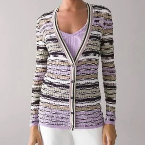 White House Black Market Sweaters - WHBM Purple, Green, Black Cardigan Size M